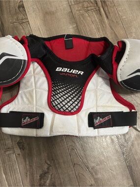 Bauer Vapor Youth Hockey Shoulder Pads - White/Red/Black